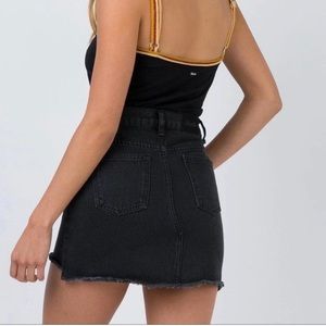 AFENDS DE DENIM MINI SKIRT SIZE 6 COLOR BLACK